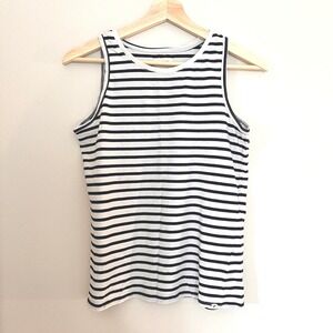 Pact Striped Tank Top Navy & White Crew Womens size S Coastal Preppy Gorpcore